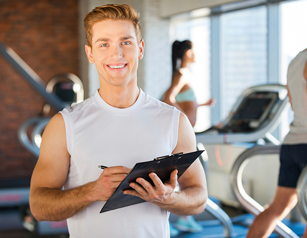 Personal training with a clipboard, services for franchisees